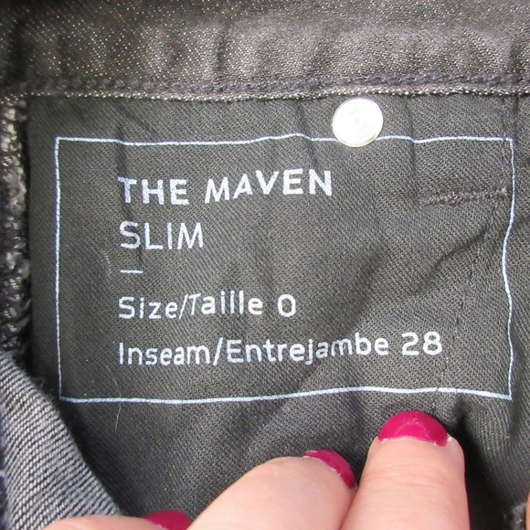 Dovetail Workwear The Maven Slim Jeans Black Size 0 Inseam 28 Stretch Knee Patch - Picture 9 of 12